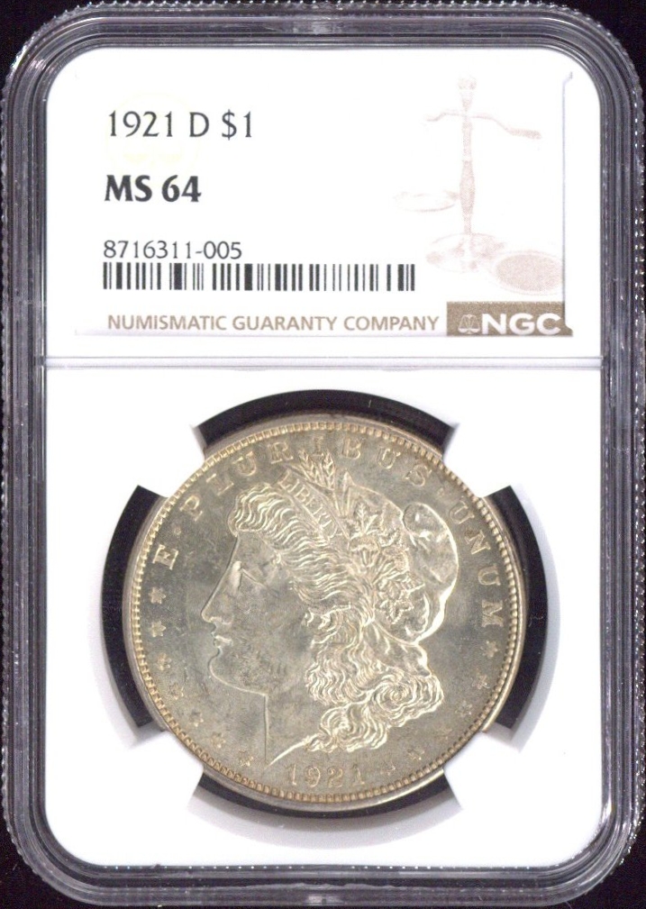 1921-D One Dollar NGC MS64